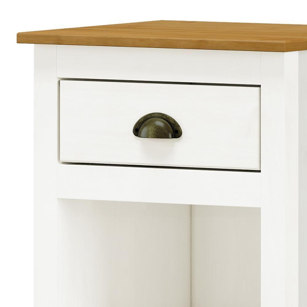 Kit 2 Mesas De Cabeceira Topázio 1 Gaveta Branco-freijó - Finestra Móveis Branco-freijó - 4