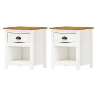 Kit 2 Mesas De Cabeceira Topázio 1 Gaveta Branco-freijó - Finestra Móveis Branco-freijó - 1