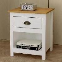 Kit 2 Mesas De Cabeceira Topázio 1 Gaveta Branco-freijó - Finestra Móveis Branco-freijó - 2