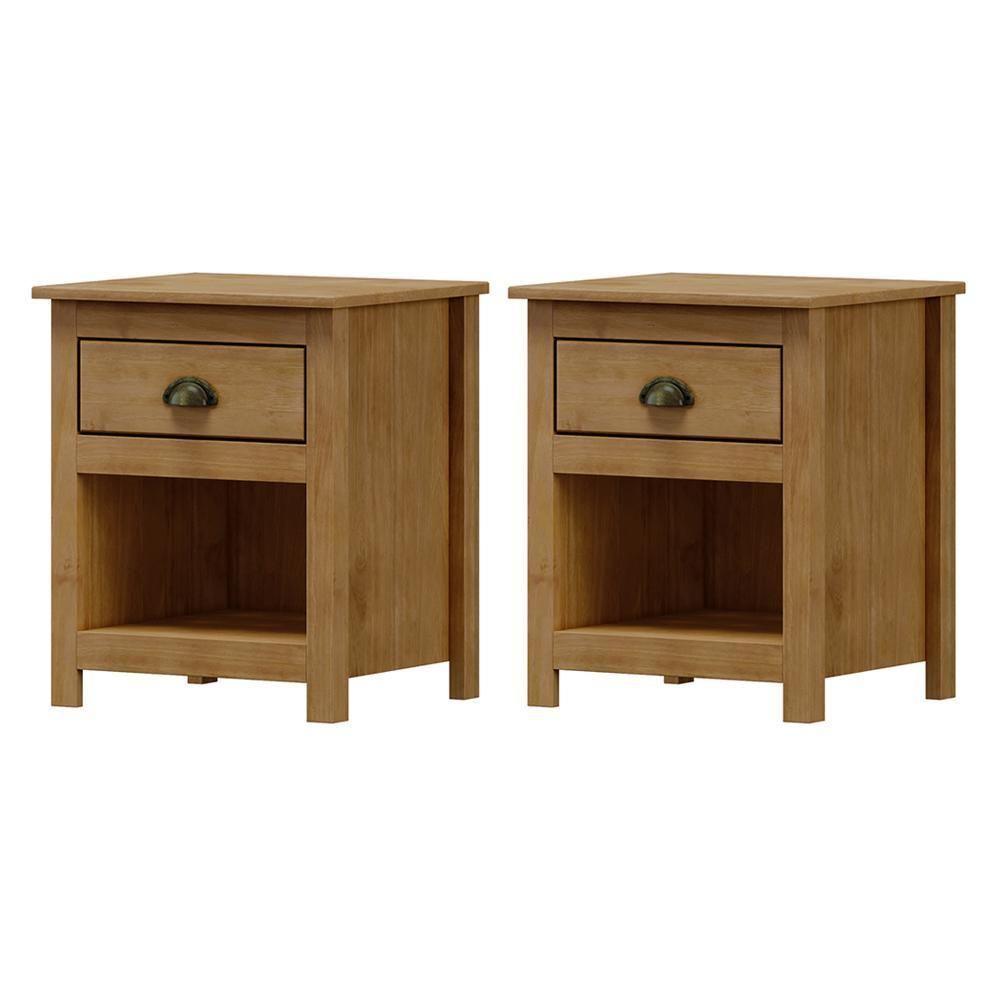 Kit 2 Mesas De Cabeceira Topázio 1 Gaveta Freijó - Finestra Móveis Freijó - 1