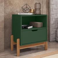 Kit 2 Mesas De Cabeceira Antares 1 Gaveta Verde Oliva - Casa D Verde Oliva - 2