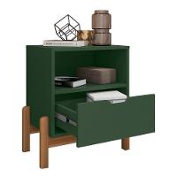 Mesa De Cabeceira Antares 1 Gaveta Verde Oliva - Casa D Verde Oliva - 3