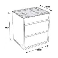 Kit 2 Mesas De Cabeceira Belize 3 Gavetas Cedro - Casa D Cedro - 5