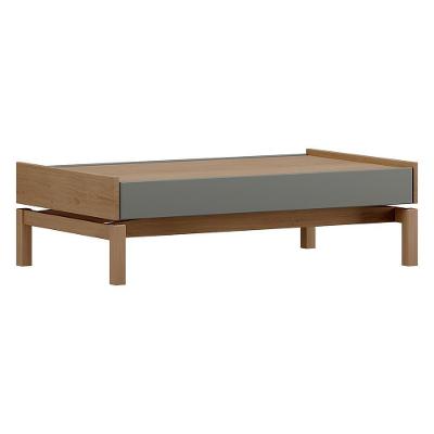 Mesa De Centro Barcelona 1 Gaveta Oak-ferrolack - Finestra Móveis Oak-ferrolac