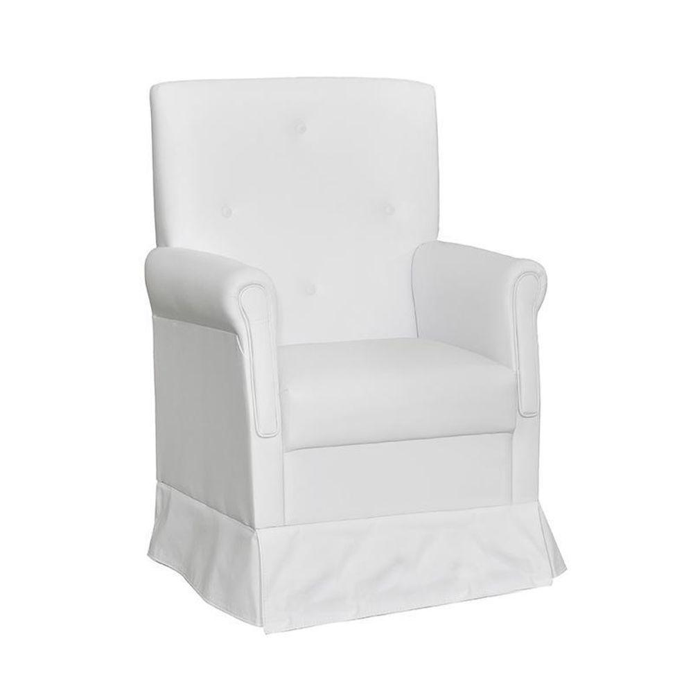 Poltrona De Amamentação Suzi Com Balanço E Puff Corino Branco - Phoenix Baby Corino Branco - 3