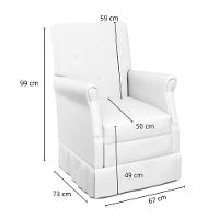 Poltrona De Amamentação Suzi Com Balanço E Puff Corino Branco - Phoenix Baby Corino Branco - 5