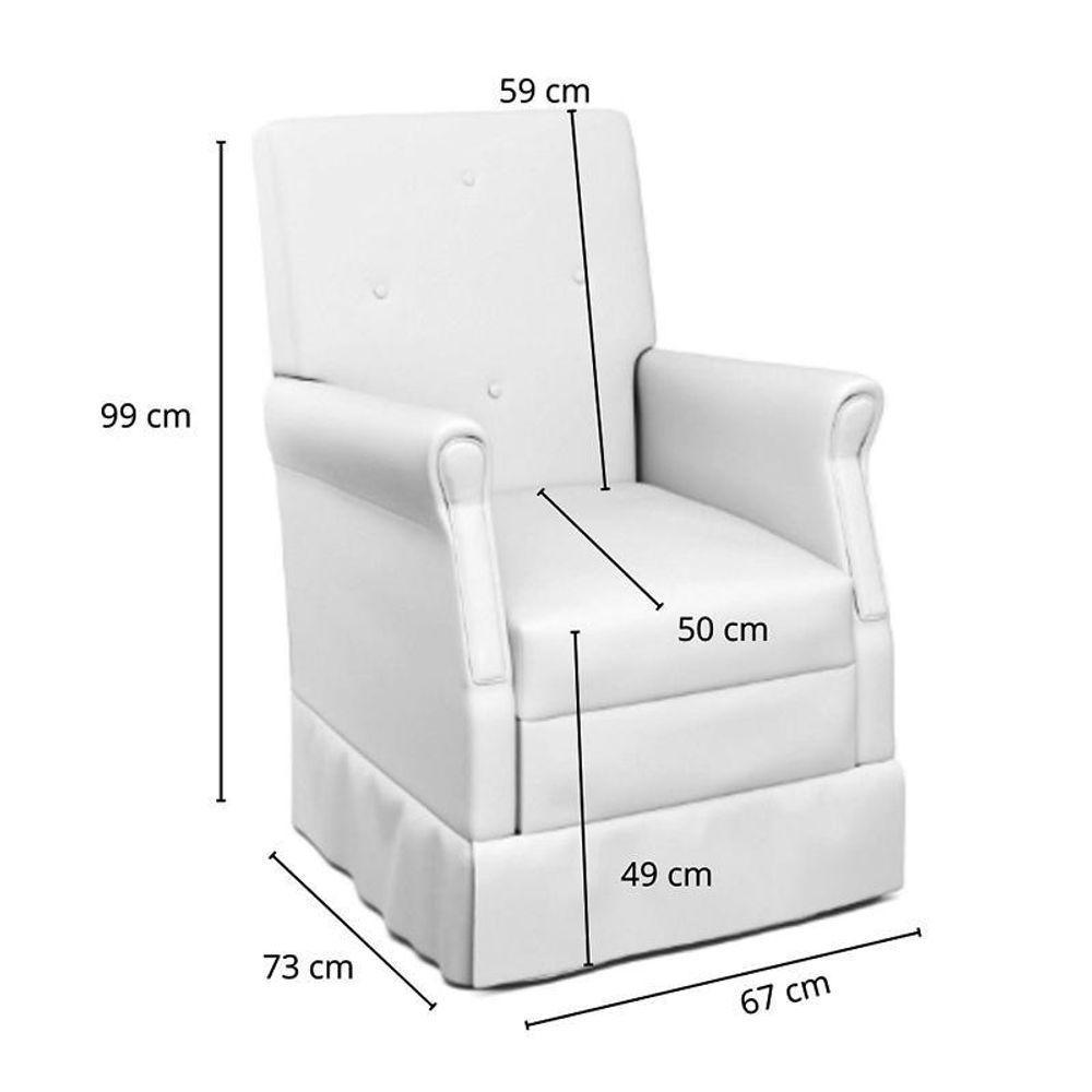 Poltrona De Amamentação Suzi Com Balanço E Puff Corino Azul - Phoenix Baby Corino Azul - 5