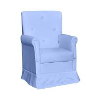 Poltrona De Amamentação Suzi Com Balanço E Puff Corino Azul - Phoenix Baby Corino Azul - 3