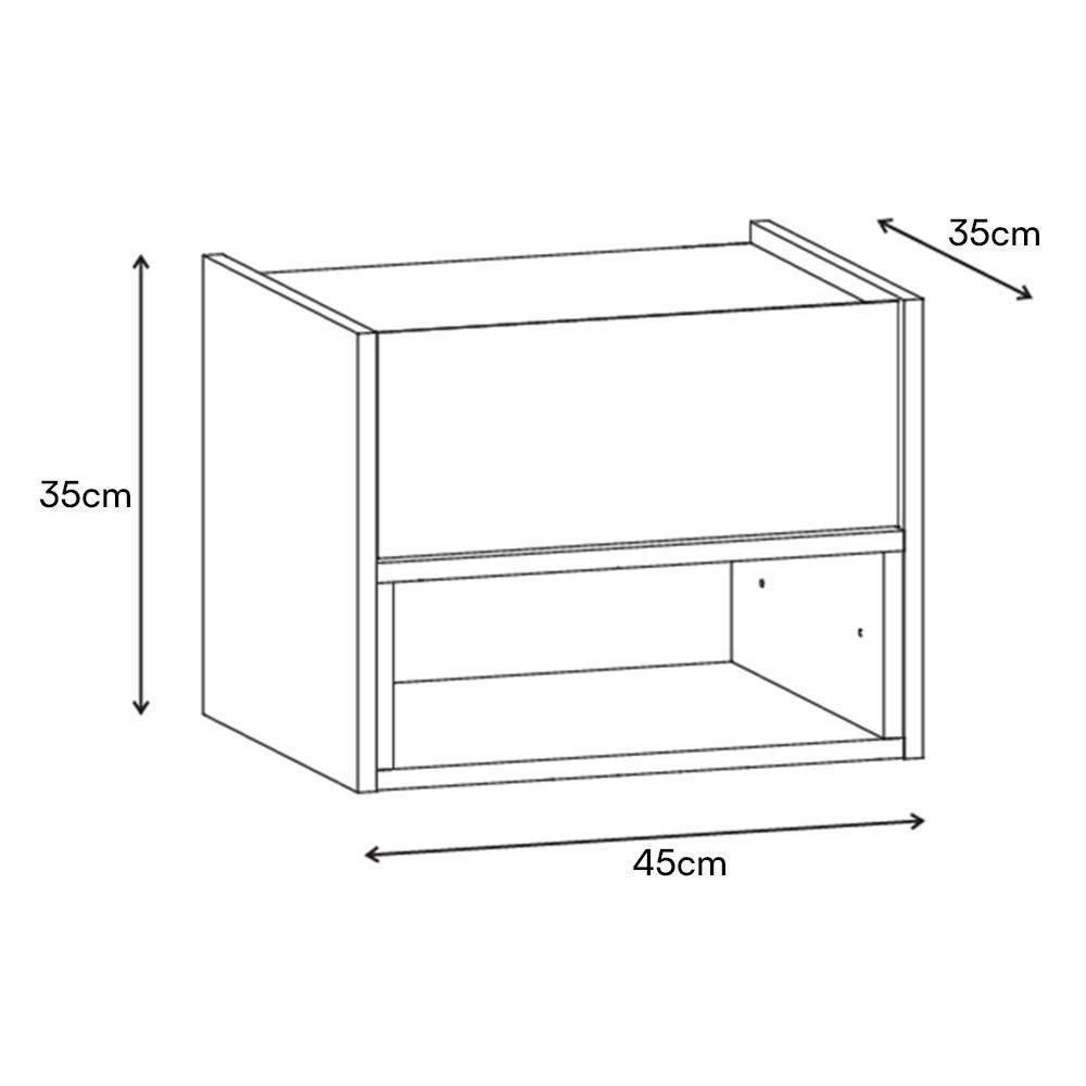 Kit 2 Mesas De Cabeceira Suspensa Florença 1 Gaveta Off White-cedro - Casa D Off White-cedro - 5
