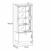 Sala De Jantar Com Cristaleira E Buffet Aparador Diamante Cinamomo-off White - Pr Móveis Cinamomo-off White