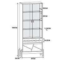 Sala De Jantar Bari Com Cristaleira E Buffet Aparador Branco-cedro - Casa D Branco-cedro