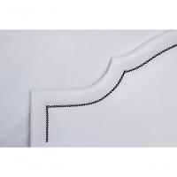 Cabeceira Casal Luxo 140X60 Branco Tachas Fumê