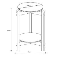 Mesa Lateral Lizz Redonda Off White-cedro - Casa D Off White-cedro - 4