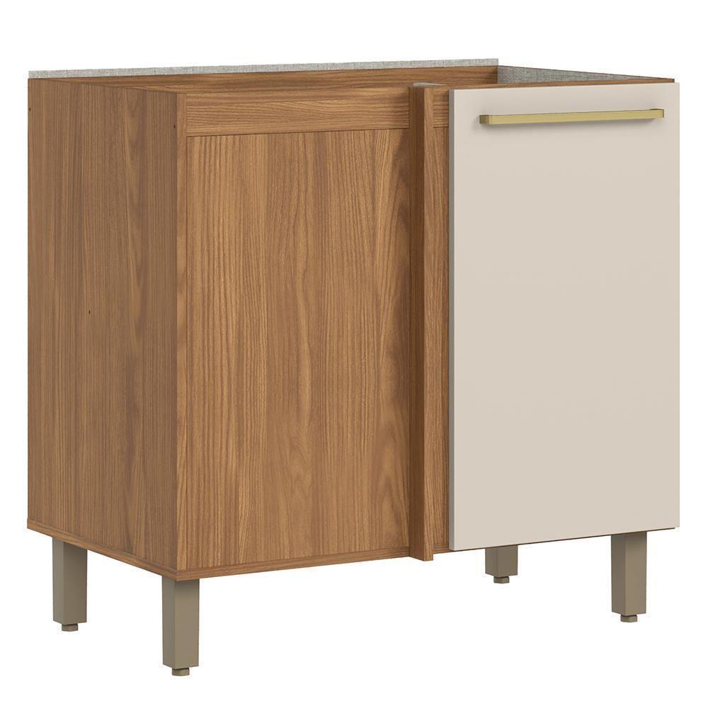 Balcão Canto Reto Requinte 1 Porta Nature-areia Sem Tampo - Móveis Henn Nature-areia - 1