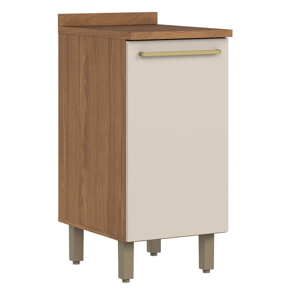 Balcão De Cozinha Requinte 40cm 1 Porta Nature-areia Com Tampo Mdp - Móveis Henn Nature-areia - 1