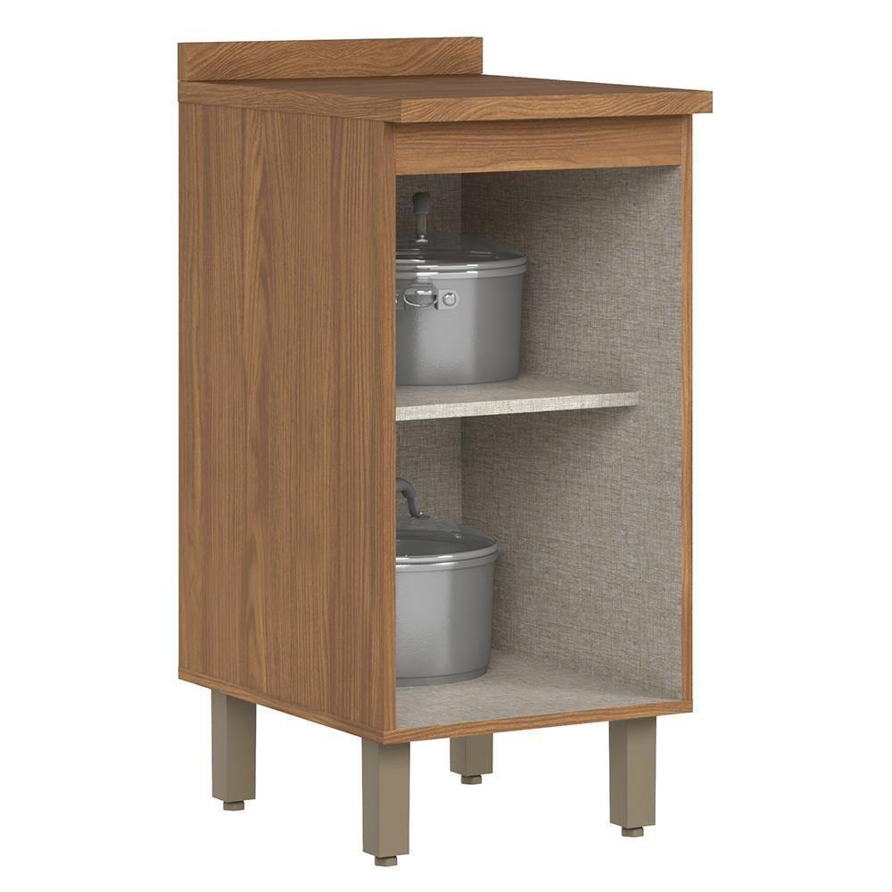 Balcão De Cozinha Requinte 40cm 1 Porta Nature-areia Com Tampo Mdp - Móveis Henn Nature-areia - 5