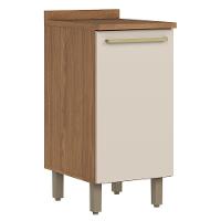 Balcão De Cozinha Requinte 40cm 1 Porta Nature-areia Com Tampo Mdp - Móveis Henn Nature-areia - 1