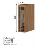 Balcão Porta Toalha Requinte 20cm Nature Sem Tampo - Móveis Henn Nature - 3