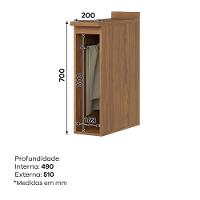 Balcão Porta Toalha Requinte 20cm Nature Com Tampo Mdp - Móveis Henn Nature - 3