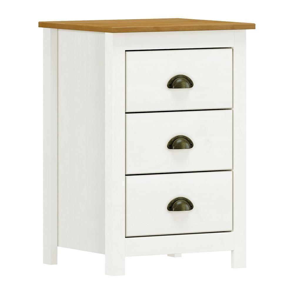 Mesa De Cabeceira Topázio 3 Gavetas Branco-freijó - Finestra Móveis Branco-freijó - 1