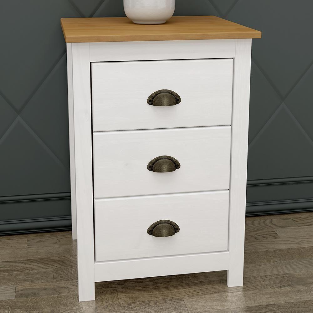 Mesa De Cabeceira Topázio 3 Gavetas Branco-freijó - Finestra Móveis Branco-freijó - 2