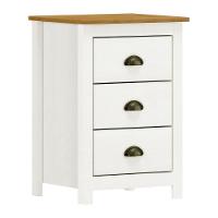 Mesa De Cabeceira Topázio 3 Gavetas Branco-freijó - Finestra Móveis Branco-freijó - 1