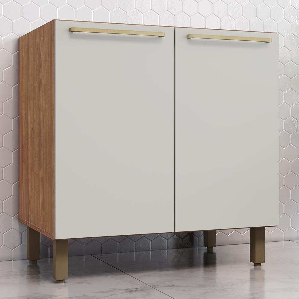 Balcão De Cozinha Requinte 80cm 2 Portas Nature-areia Sem Tampo - Móveis Henn Nature-areia - 2