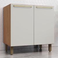 Balcão De Cozinha Requinte 80cm 2 Portas Nature-areia Sem Tampo - Móveis Henn Nature-areia - 2