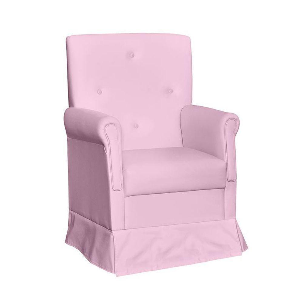 Poltrona De Amamentação Suzi Com Balanço E Puff Corino Rosa - Phoenix Baby Corino Rosa - 3