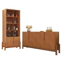 Sala De Jantar Lizz Com Cristaleira E Buffet Aparador 4 Portas Cedro - Casa D Cedro - 1