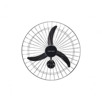 Ventilador De Parede Ventisol Oscilante New 60 Cm Metal Preta 1200rpm 110V