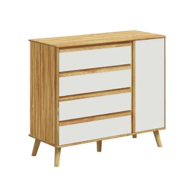 Cômoda Infantil Théo Peroba Off White C- Amêndoa Em 100% Mdf Off White-amendoa