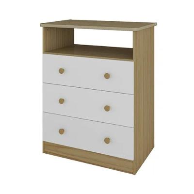 Cômoda Infantil Smim Peroba Em 100% Mdf Branco Com Carvalho Branco-carvalho
