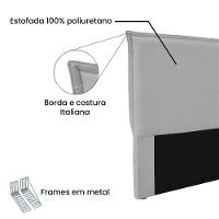 Cabeceira Casal 1,40M Veneza Linho Cinza Claro - Pallazio - 3