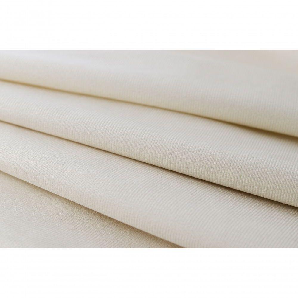 Cabeceira Casal Curva Luxo 140x60 Suede Off White - Tachas Prata - 5