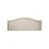Cabeceira Casal Curva Luxo 140x60 Suede Off White - Tachas Prata - 2