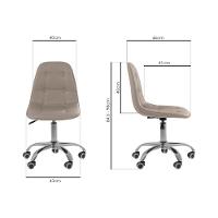 Kit 3 Cadeiras Office Eiffel Botonê Ajustável Base Giratória Bege - 7