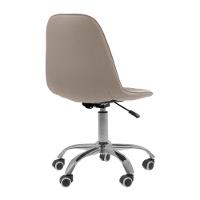 Kit 5 Cadeiras Office Eiffel Botonê Ajustável Base Giratória Bege