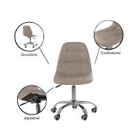 Kit 4 Cadeiras Office Eiffel Botonê Ajustável Base Giratória Bege - 3