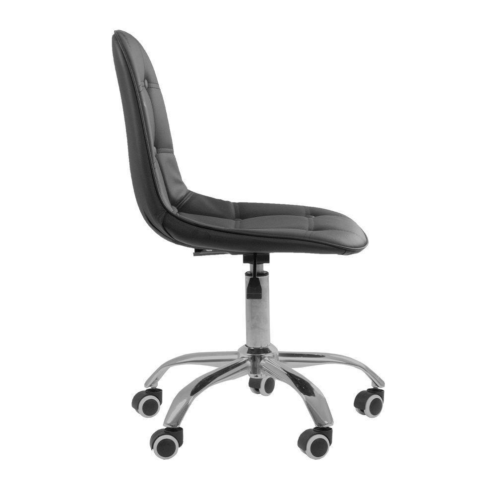 Kit 2 Cadeiras Office Eiffel Botonê Ajustável Base Giratória Preta - 6