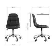 Kit 4 Cadeiras Office Eiffel Botonê Ajustável Base Giratória Preta - 5