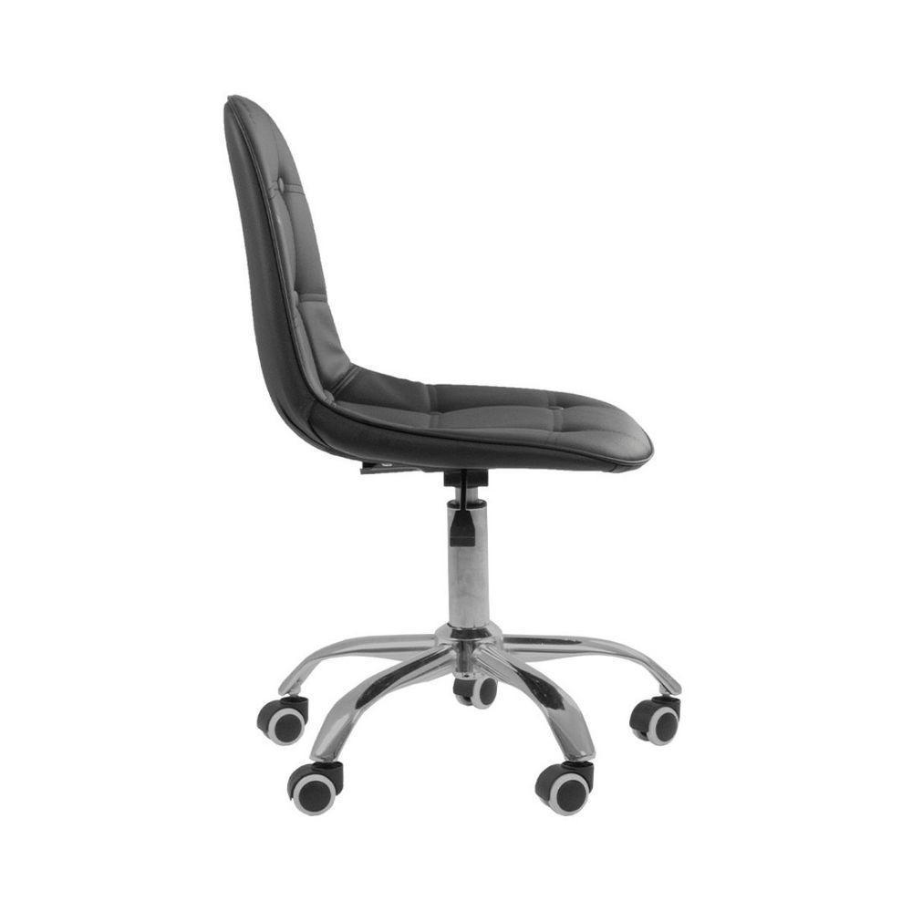Kit 6 Cadeiras Office Eiffel Botonê Ajustável Base Giratória Preta - 5