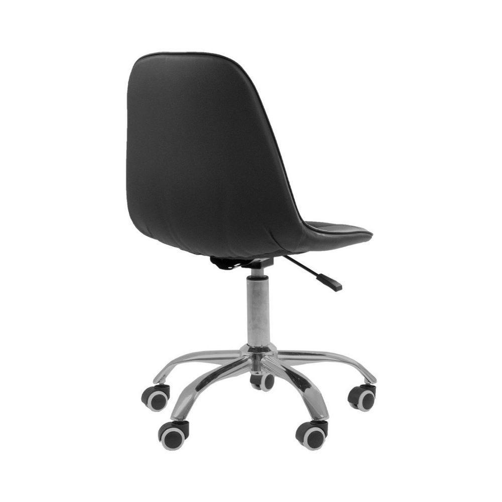 Kit 6 Cadeiras Office Eiffel Botonê Ajustável Base Giratória Preta - 6