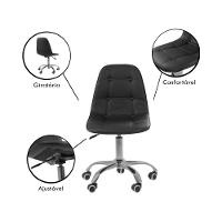 Kit 6 Cadeiras Office Eiffel Botonê Ajustável Base Giratória Preta - 3