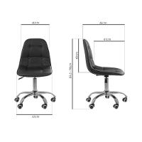 Kit 6 Cadeiras Office Eiffel Botonê Ajustável Base Giratória Preta - 7