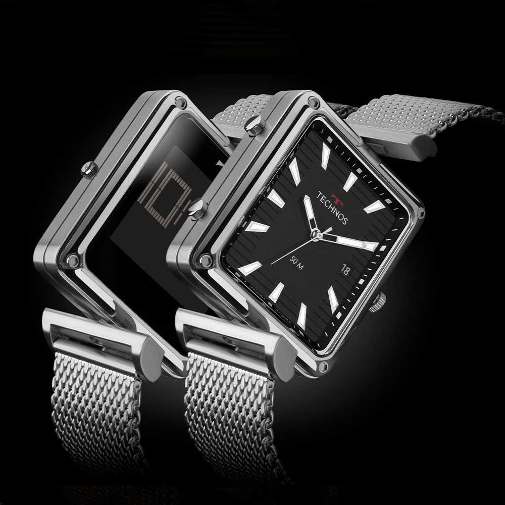 Relógio Technos Masculino Curvas Digiana Prata - 1s13cw-1p 1s13cw-1p - 4