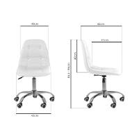 Kit 3 Cadeiras Office Eiffel Botonê Ajustável Base Giratória Branco - 7