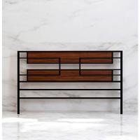 Cabeceira Cama Aço Ferro Metal Robusto Cor Preto Mdf Escuro Largura 140 Cm Estilo Industrial Cb-03 - 2