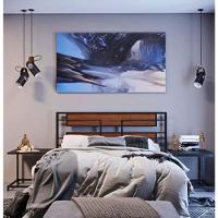 Cabeceira Cama Aço Ferro Metal Robusto Cor Preto Mdf Escuro Largura 140 Cm Estilo Industrial Cb-03 - 3