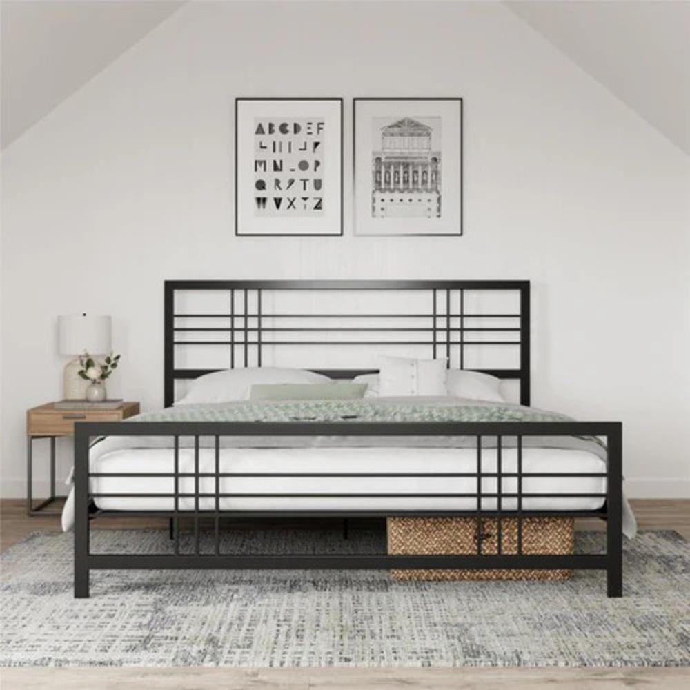 Cabeceira De Cama Aço Ferro Metal Robusto Cor Preto Largura 140cm Estilo Industrial Cb-01 - 3